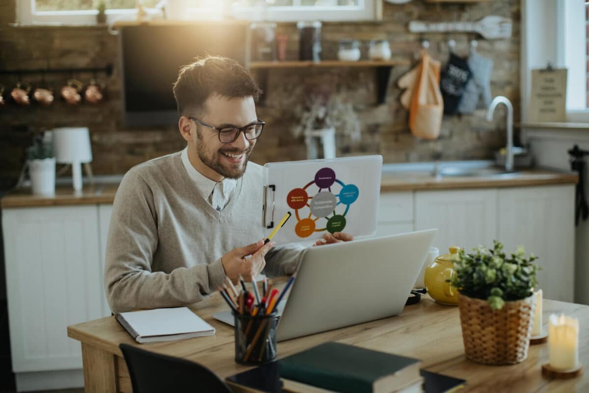 Emprendedor diseñando su página web