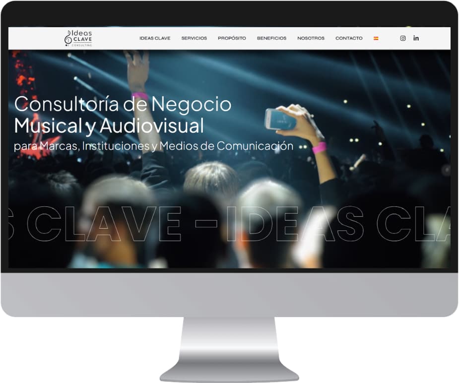 Página web Ideas Clave landing page